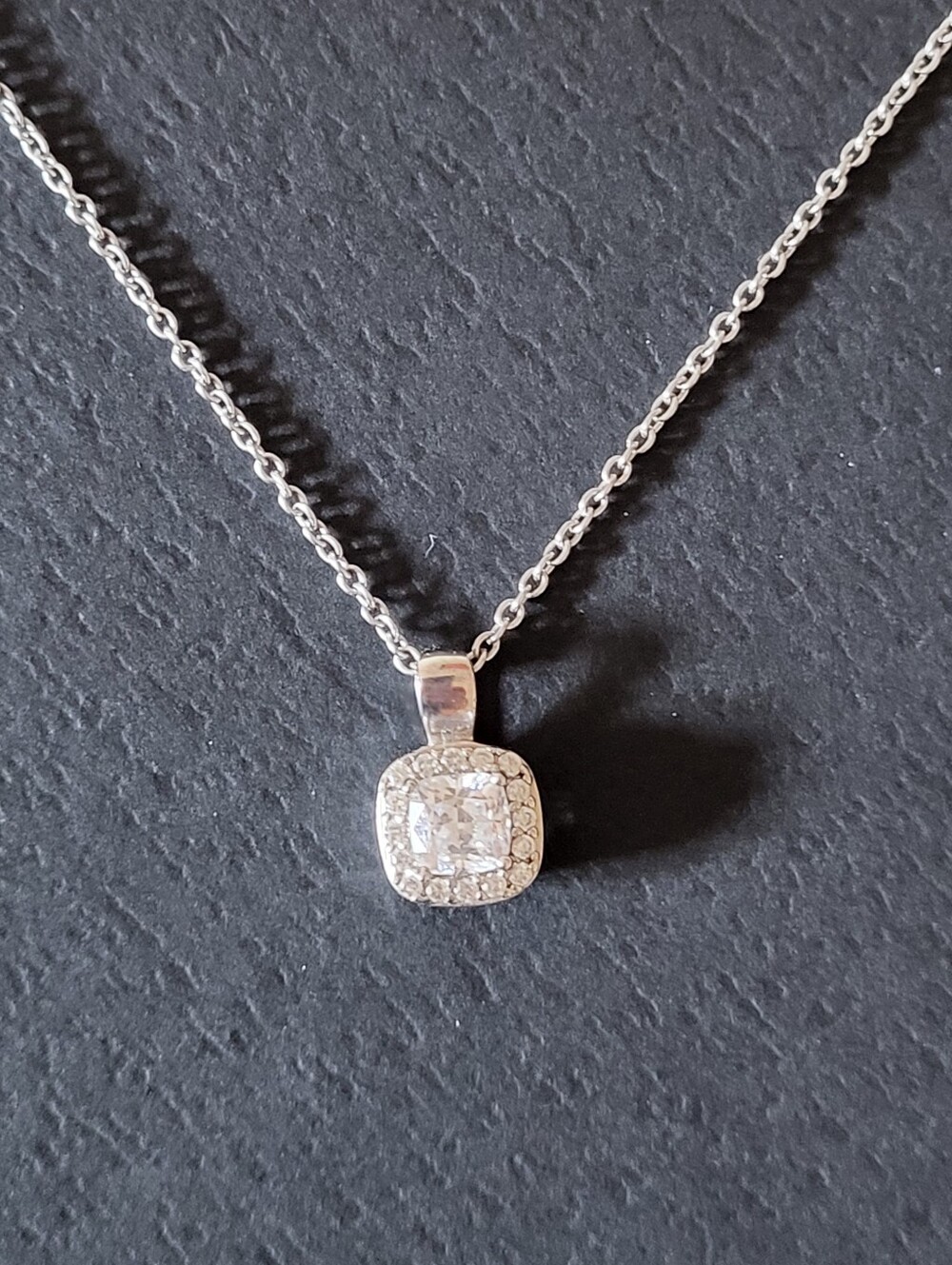Touchstone Crystal "Ever After" Necklace Sterling Silver & Swarovski Zirconia